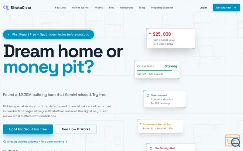 Screenshot of StrataClear