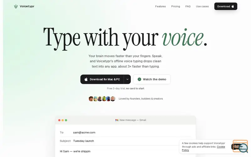 Screenshot of Voicetypr 2.0