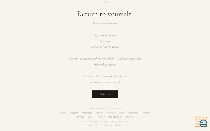 Screenshot of weyoga