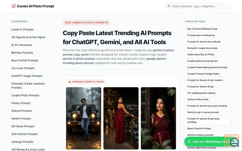 Screenshot of Gemini AI Photo Prompt