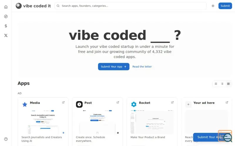 Screenshot of Vibe Coded It