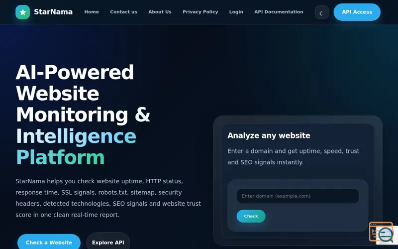 Screenshot of StarNama