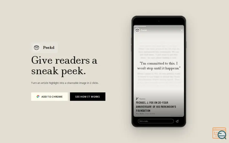 Screenshot of Peekd