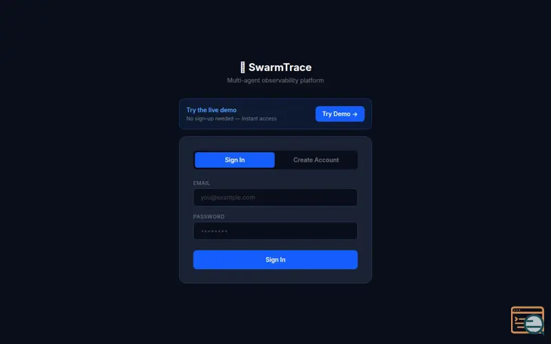 Screenshot of SwarmTrace