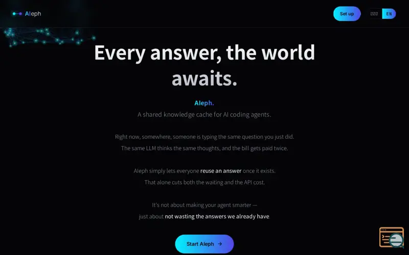Screenshot of AIeph — Shared knowledge cache for AI coding agents