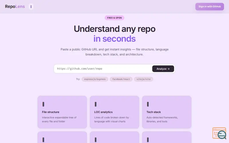 Screenshot of RepoLens