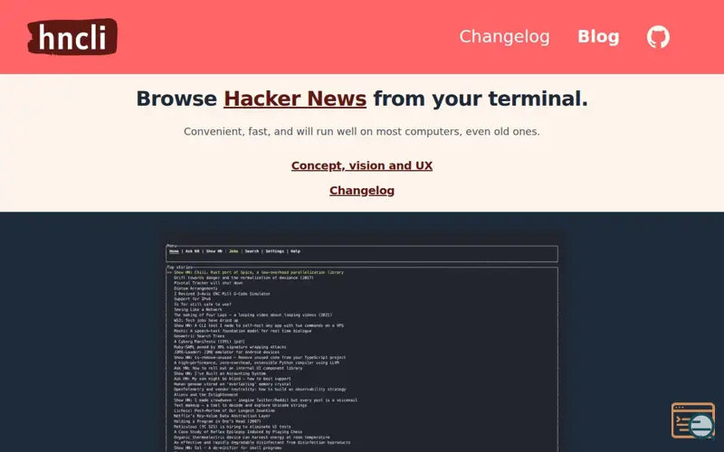 Screenshot of Hncli