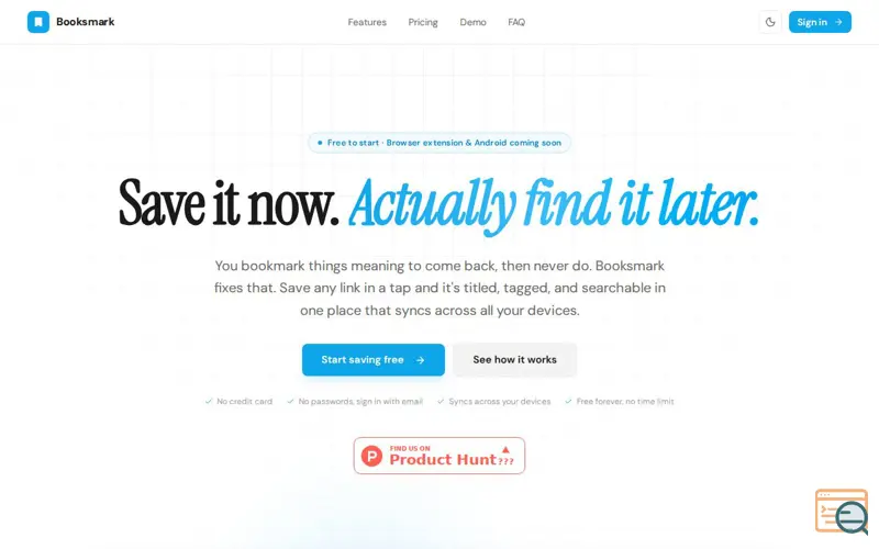 Screenshot of Booksmark