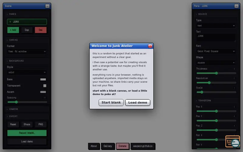 Screenshot of Junk Atelier