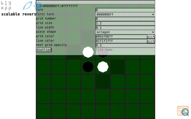 Screenshot of Scalable reversi