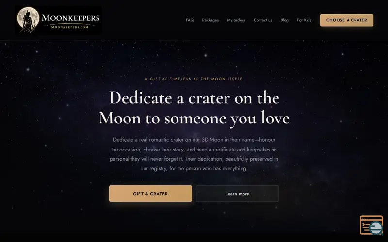 Screenshot of Moonkeepers, a launch using React Router