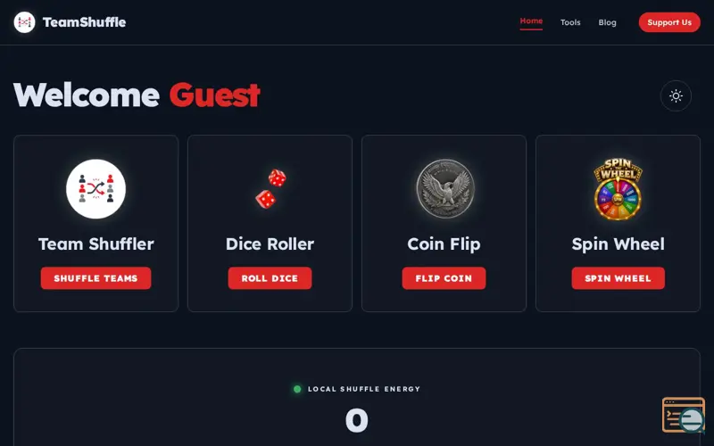 Screenshot of TeamShuffle.win Launches for Global Use 