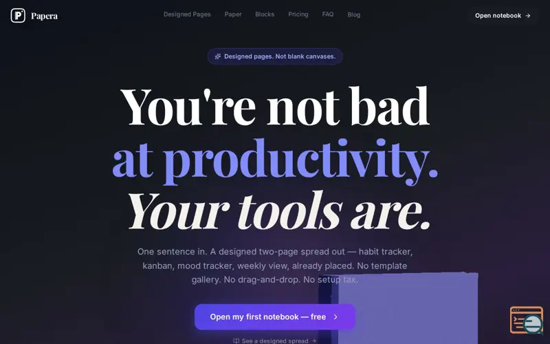Screenshot of Papera