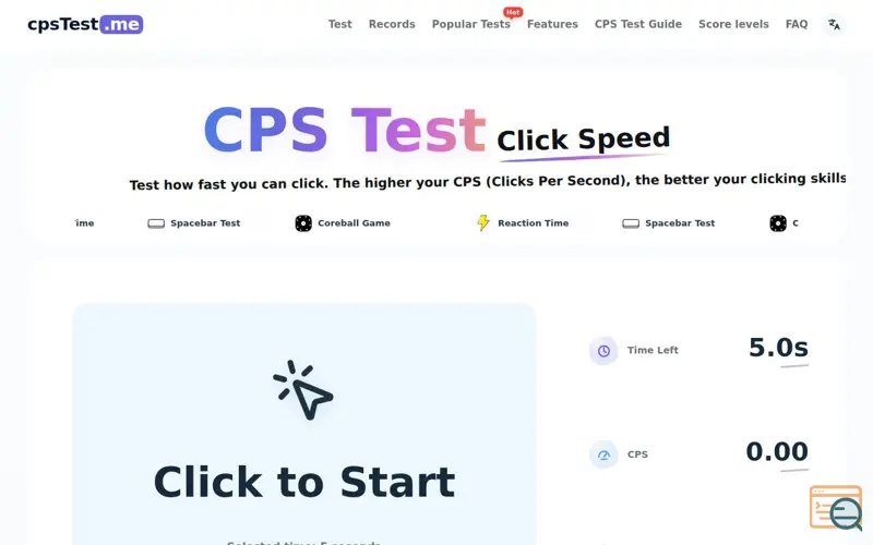 Screenshot of cpsTest.me