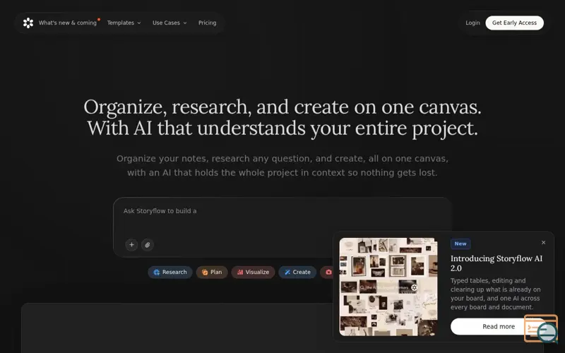 Screenshot of Storyflow AI
