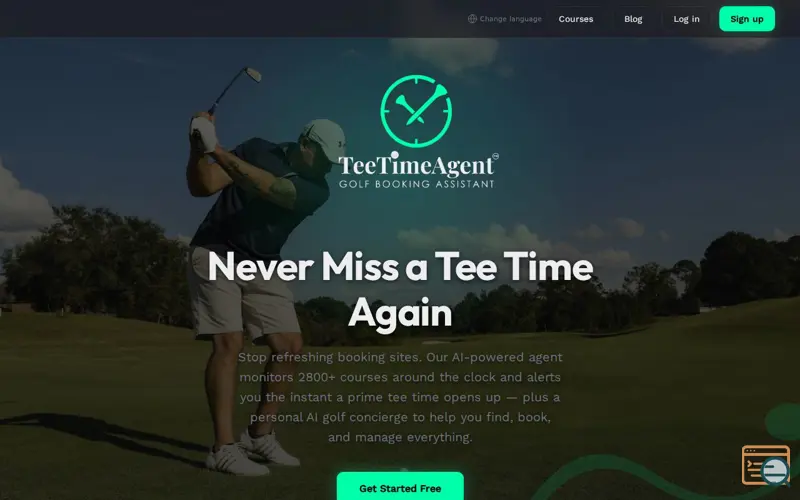 Screenshot of Tee Time Agent