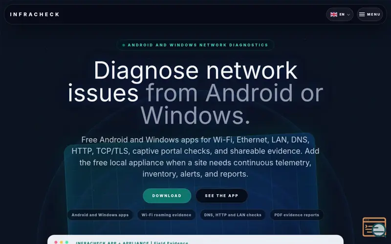 Screenshot of Infracheck