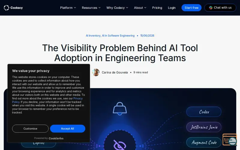 Screenshot of Blog