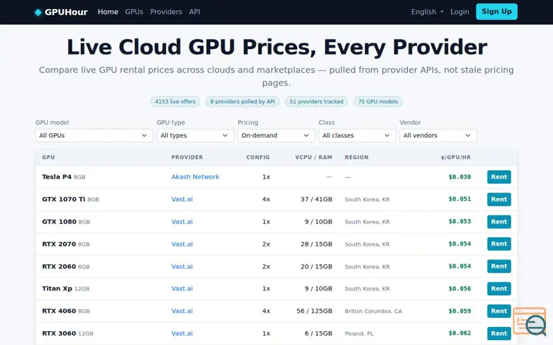 Screenshot of GPU Hour