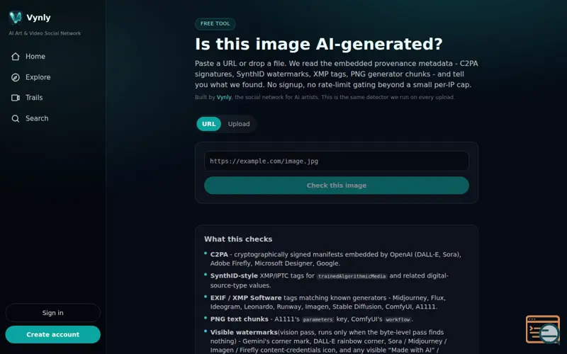 Screenshot of Vynly