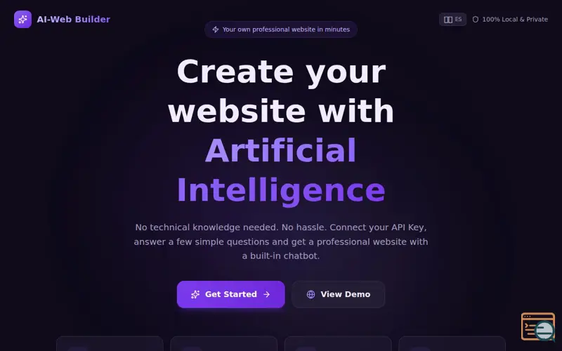 Screenshot of one-click-web-for-building