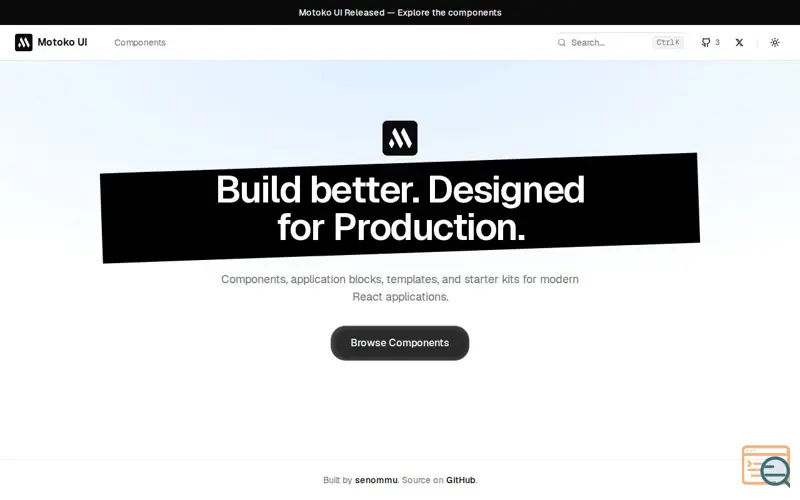 Screenshot of Motoko UI