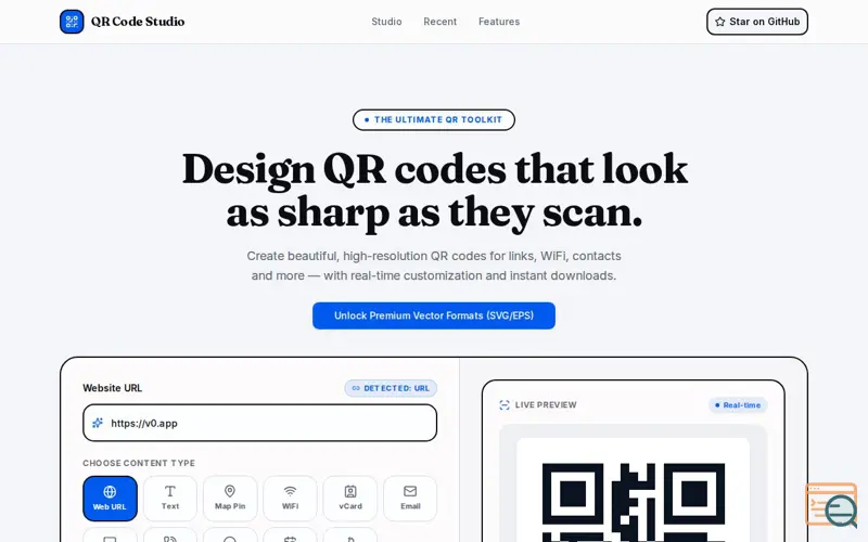 Screenshot of QR Code Studio