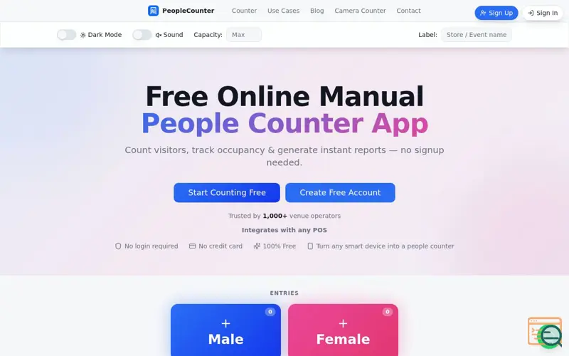 Screenshot of PeopleCounter.app
