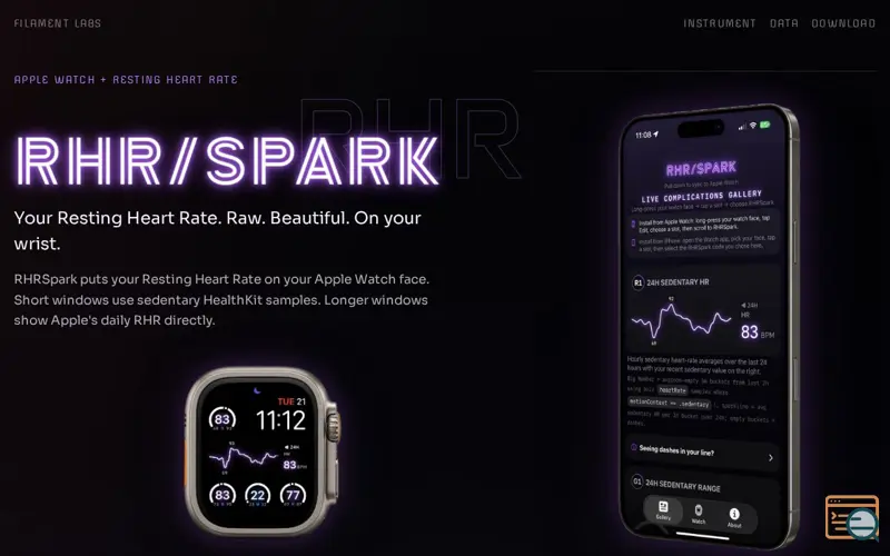 Screenshot of RHRSpark
