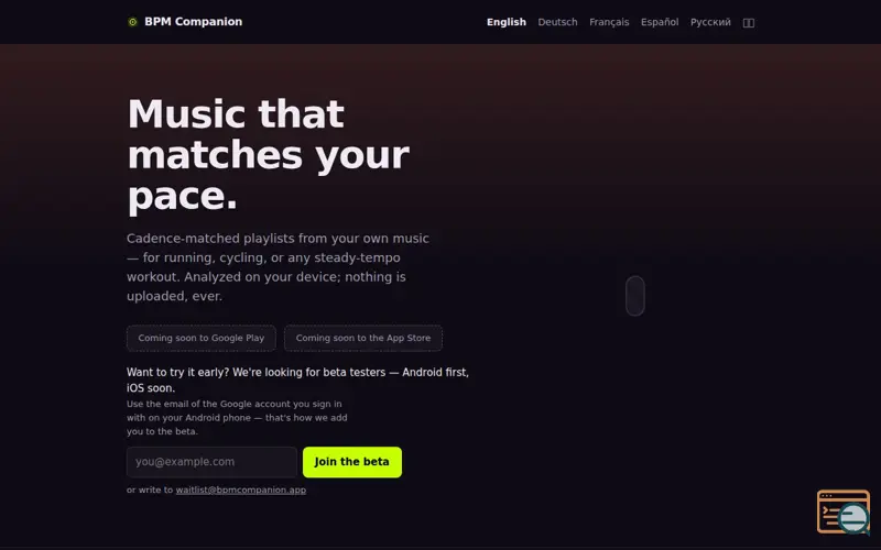 Screenshot of BPM Companion