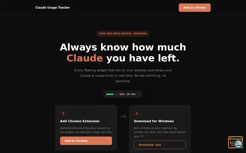 Screenshot of Claude Usage Tracker