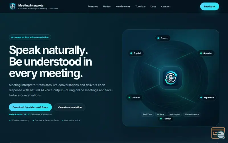 Screenshot of Meeting Interpreter | Real-Time AI Voice Translation