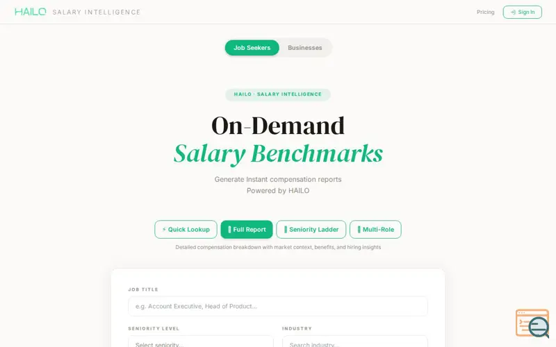 Screenshot of Salary Intelligence 