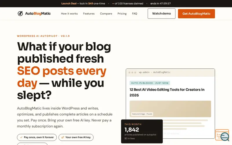 Screenshot of AutoBlogMatic