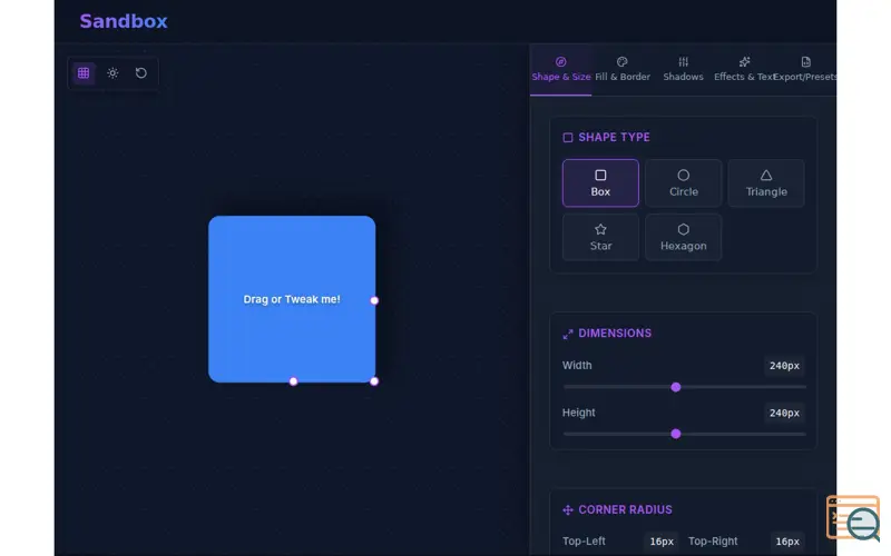Screenshot of UI DEV PLAYGROUND