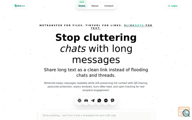 Screenshot of BlinkNote