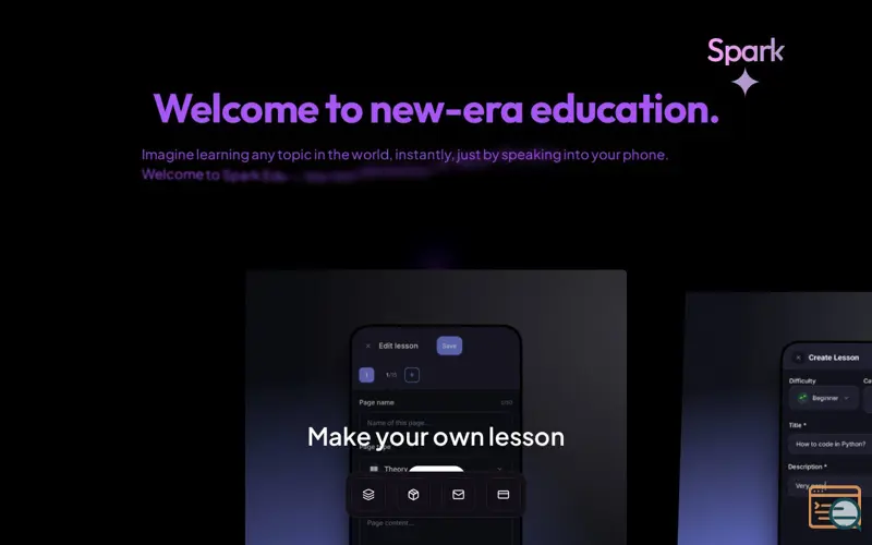 Screenshot of Spark education
