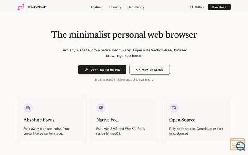 Screenshot of marcStar