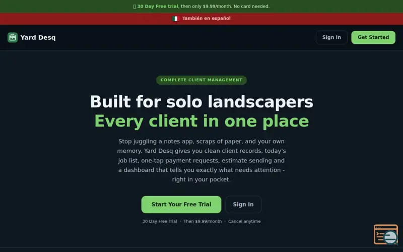 Screenshot of Yard Desq 