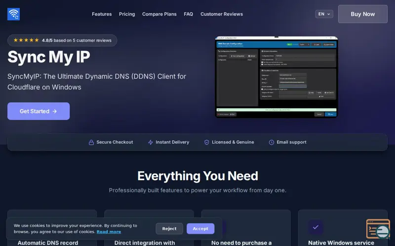 Screenshot of Sync My IP