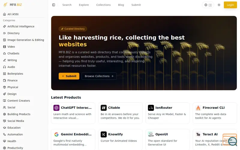 Screenshot of MF8.BIZ