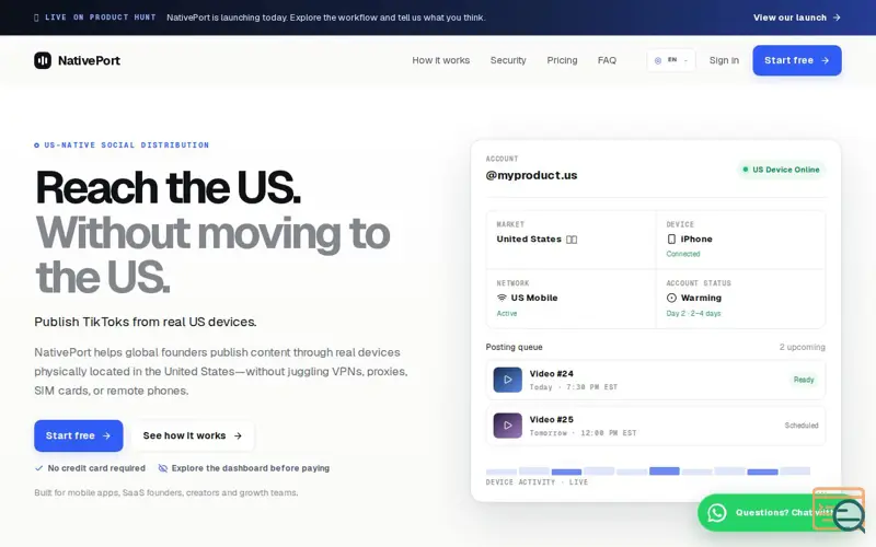 Screenshot of NativePort