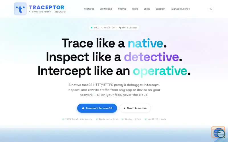 Screenshot of Traceptor