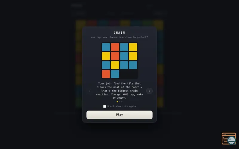Screenshot of Chain — one tap, one chance