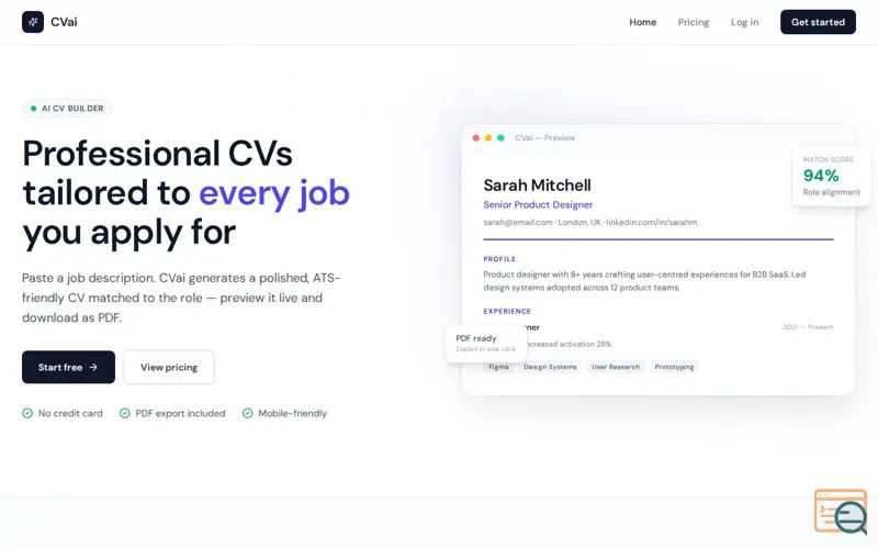 Screenshot of Fast Cv Ai