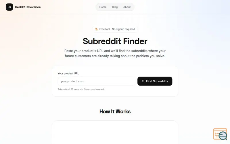 Screenshot of Subreddit Finder