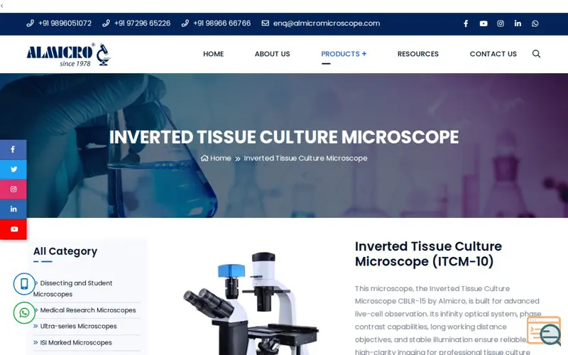 Screenshot of Inverted Tissue Culture Microscope ITCM