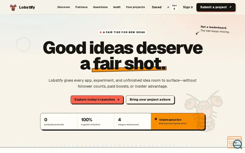 Screenshot of Lobstify