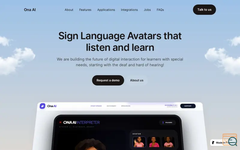 Screenshot of Ona AI: Learning Assistive Technology