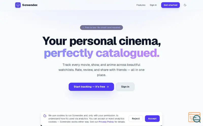 Screenshot of Screendex